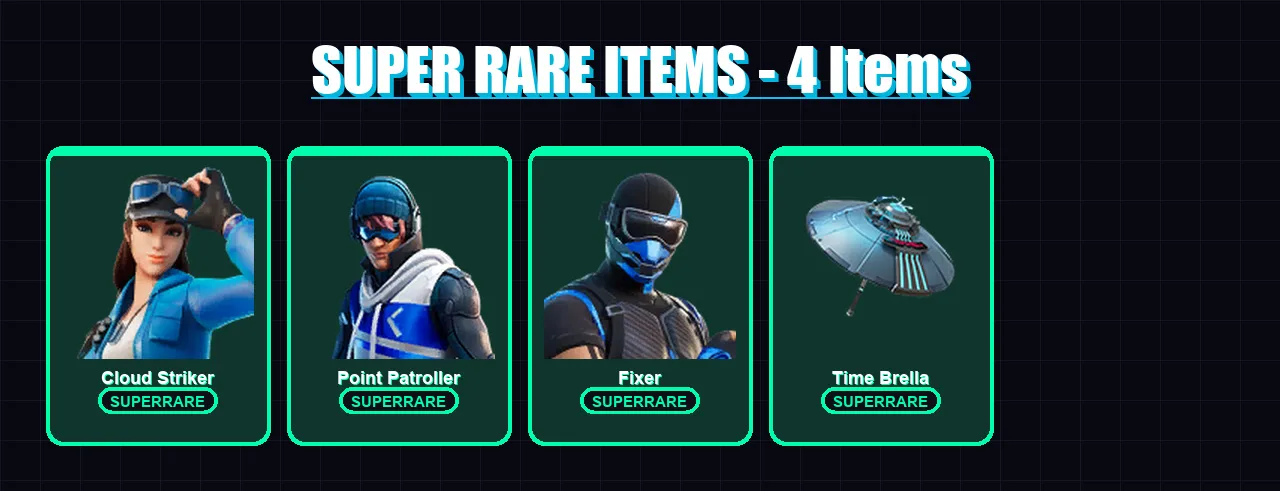 [PS4/PS5/XBOX/PC] | Cloud Striker | Point Patroller | Fixer | Fusion | Fade | 36 skin | 42 pickaxe | 53 emote | 50 glider | Lv926