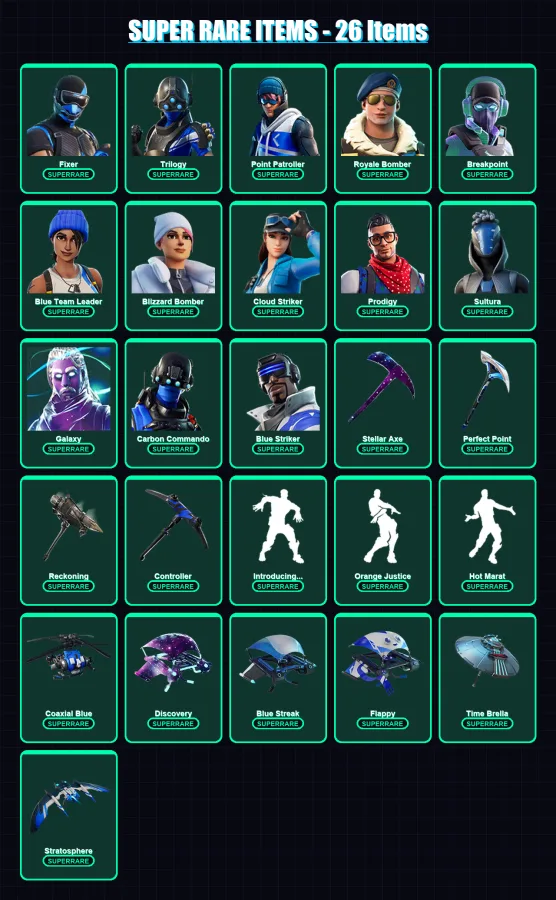 [PS4/PS5/XBOX/PC] | Fixer | Trilogy | Point Patroller | Royale Bomber | Breakpoint | 117 skin | 90 pickaxe | 88 emote | 93 glider | Lv1364