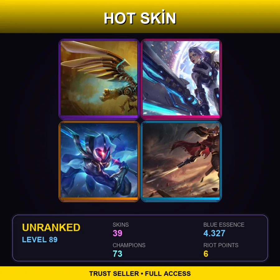 SG | Lv89 | Unranked | 39 Skin | 73 Champ