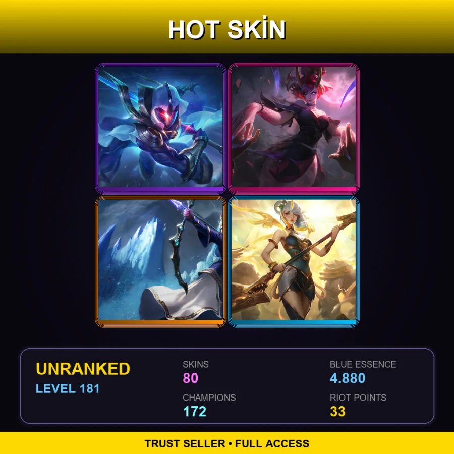 EUNE | Lv181 | Unranked | 80 Skin | 172 Champ — Imperial Lux