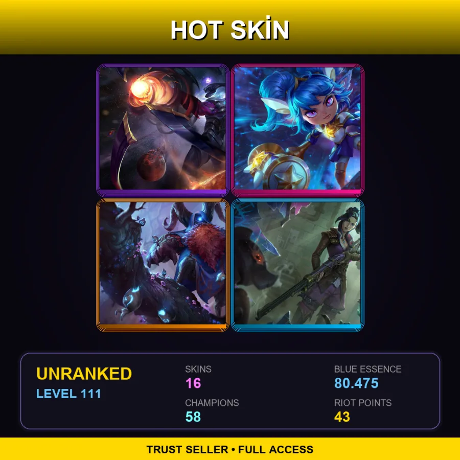 LAN | Lv111 | Unranked | 16 Skin | 58 Champ