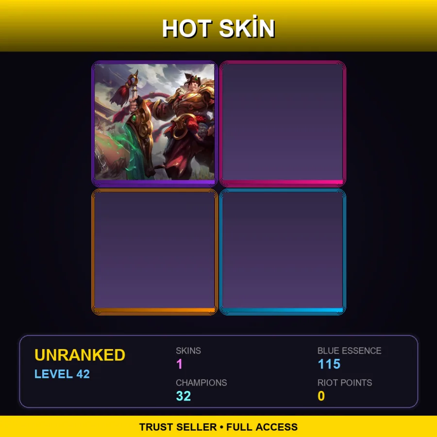 EUNE | Warring Kingdoms Garen | 1 Skin | 32 Champ | Lv42