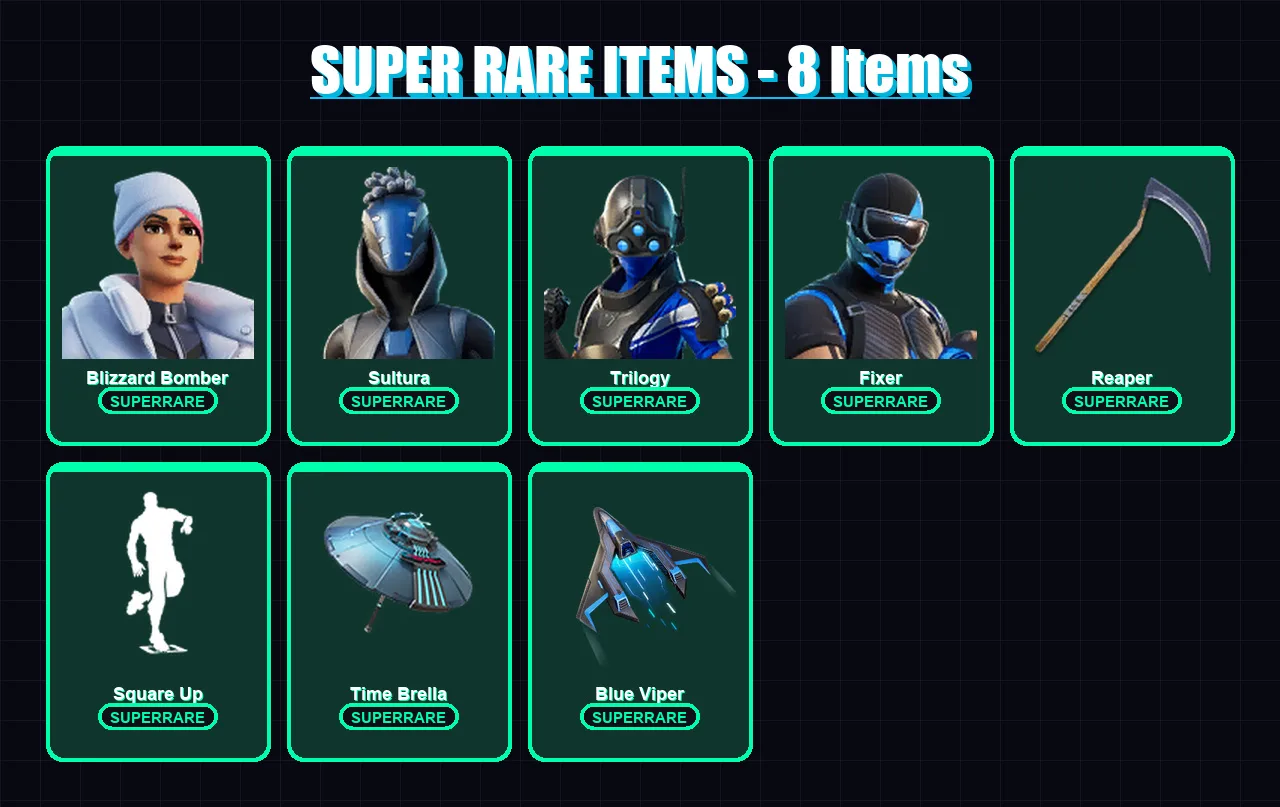 [PC/XBOX] | Blizzard Bomber | Sultura | Trilogy | Fixer | Predator | 144 skin | 200 pickaxe | 121 emote | 154 glider | Lv2309