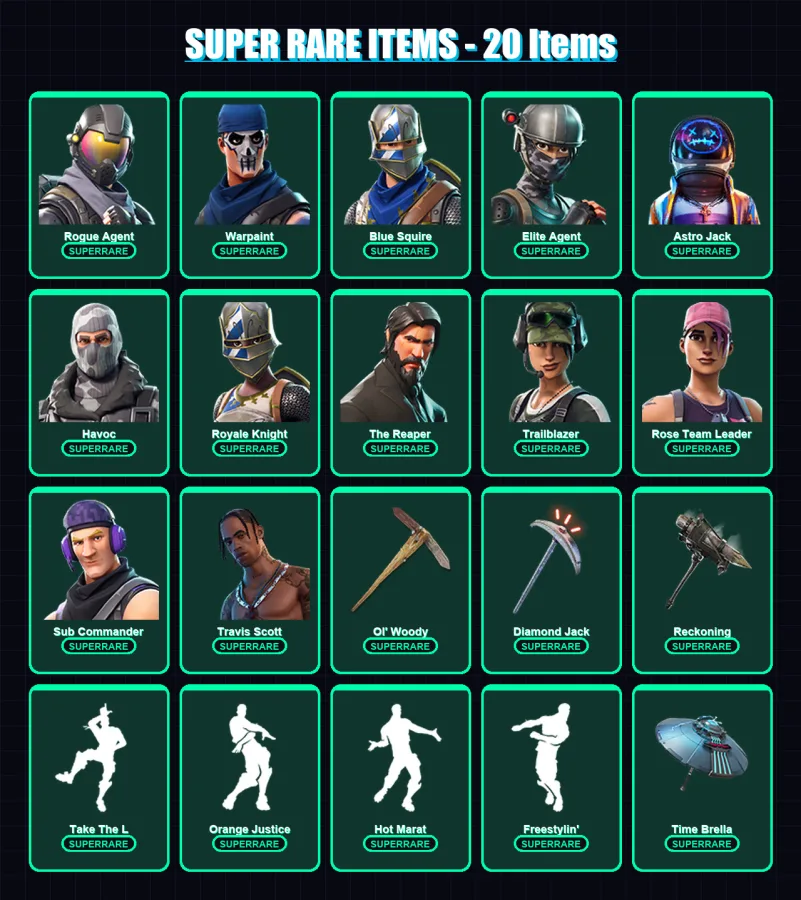 [PC/PSN] | Rogue Agent | Warpaint | Blue Squire | Elite Agent | Astro Jack | 213 skin | 148 pickaxe | 133 emote | 119 glider | Lv1545