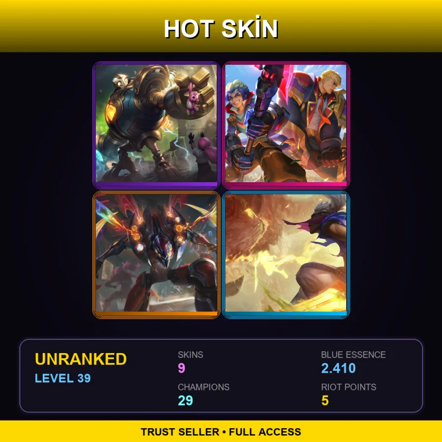 BR | Lv39 | Unranked | 9 Skin | 29 Champ