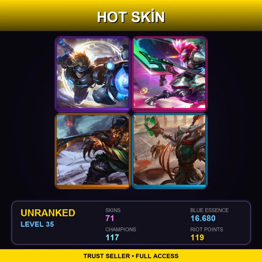 EUW | Lv35 | Unranked | 71 Skin | 117 Champ