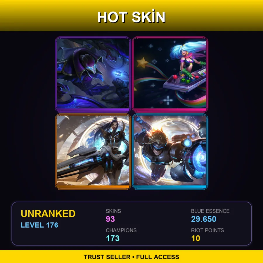 SG | Lv176 | Unranked | 93 Skin | 173 Champ — Hextech Nocturne