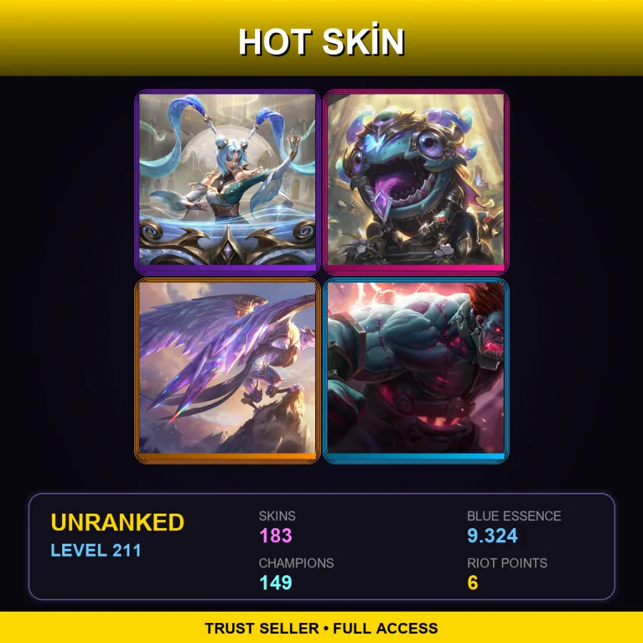 EUW | Lv211 | Unranked | 183 Skin | 149 Champ