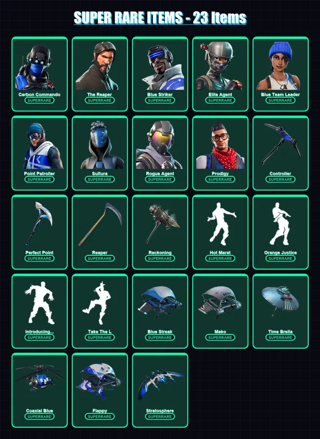 [PS4/PS5/XBOX/PC] | Carbon Commando | The Reaper | Blue Striker | 131 skin | Lv1709