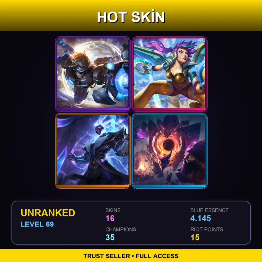 LAN | Lv69 | Unranked | 16 Skin | 35 Champ — LoL account