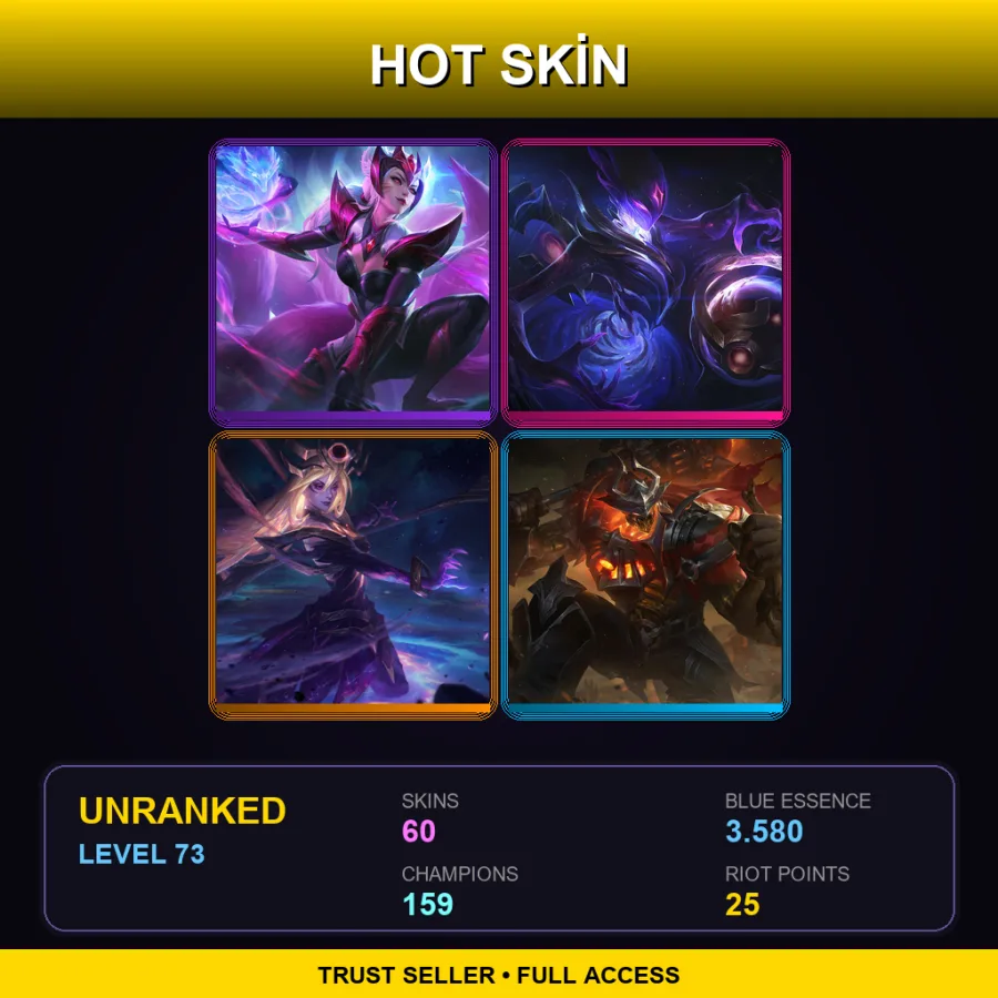 SG | Lv73 | Unranked | 60 Skin | 159 Champ — Royal Guard Fiora