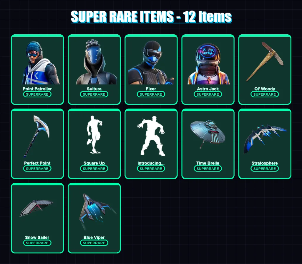 [PS4/PS5/PC] | Point Patroller | Sultura | Fixer | Astro Jack | The Cube Queen | 118 skin | 153 pickaxe | 113 emote | 119 glider | Lv1486
