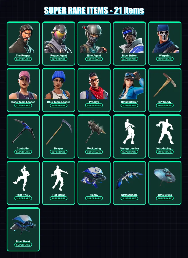 [PC/XBOX/PSN] | The Reaper | Omega | Midas | Rogue Agent | Elite Agent | 223 skin | 208 pickaxe | 227 emote | 190 glider | Lv3548