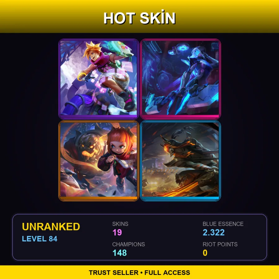 VN | Lv84 | Unranked | 19 Skin | 148 Champ