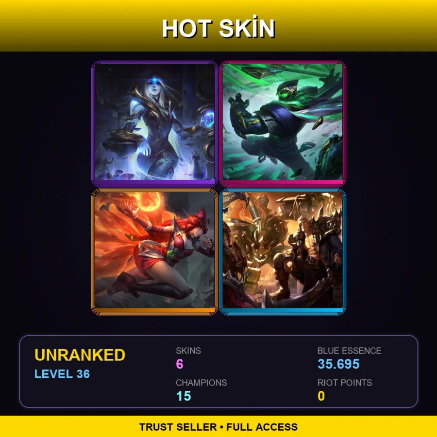 EUNE | Lv36 | Unranked | 6 Skin | 15 Champ