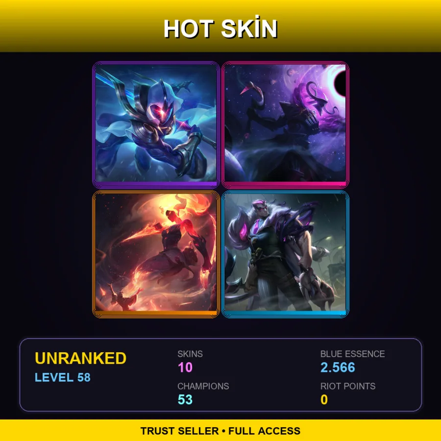 LAS | Lv58 | Unranked | 10 Skin | 53 Champ