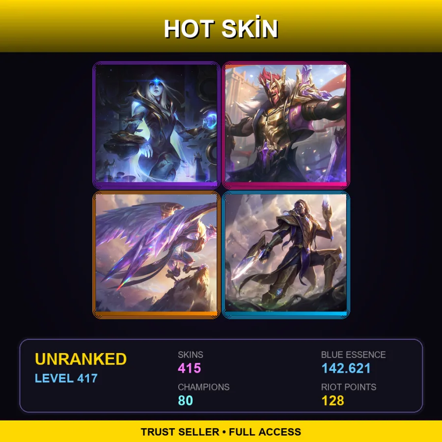 NA | Lv417 | Unranked | 415 Skin | 80 Champ — LoL account