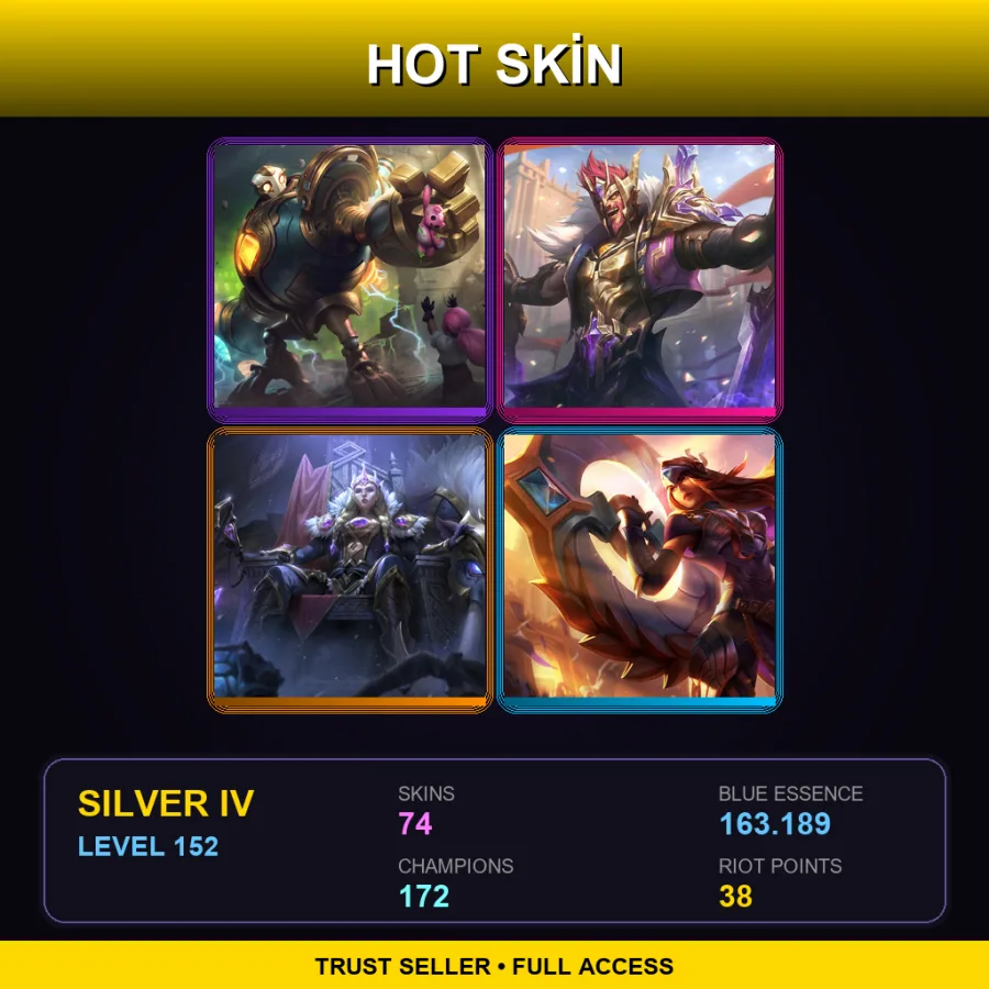 VN | Lv152 | Silver IV | 74 Skin | 172 Champ