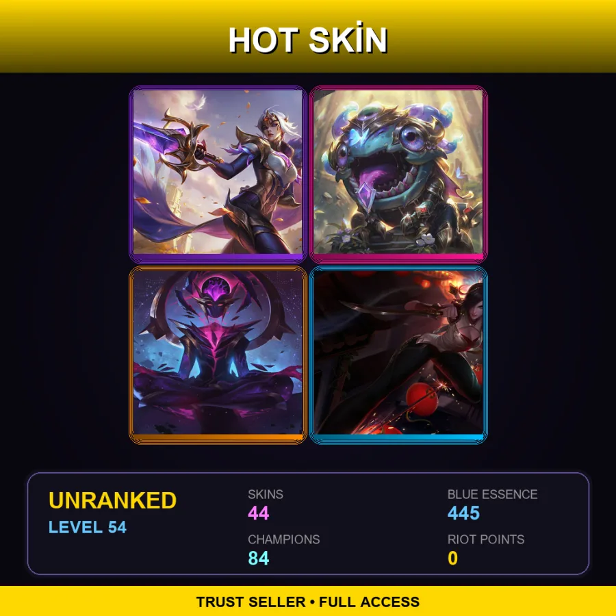 EUW | Lv54 | Unranked | 44 Skin | 84 Champ