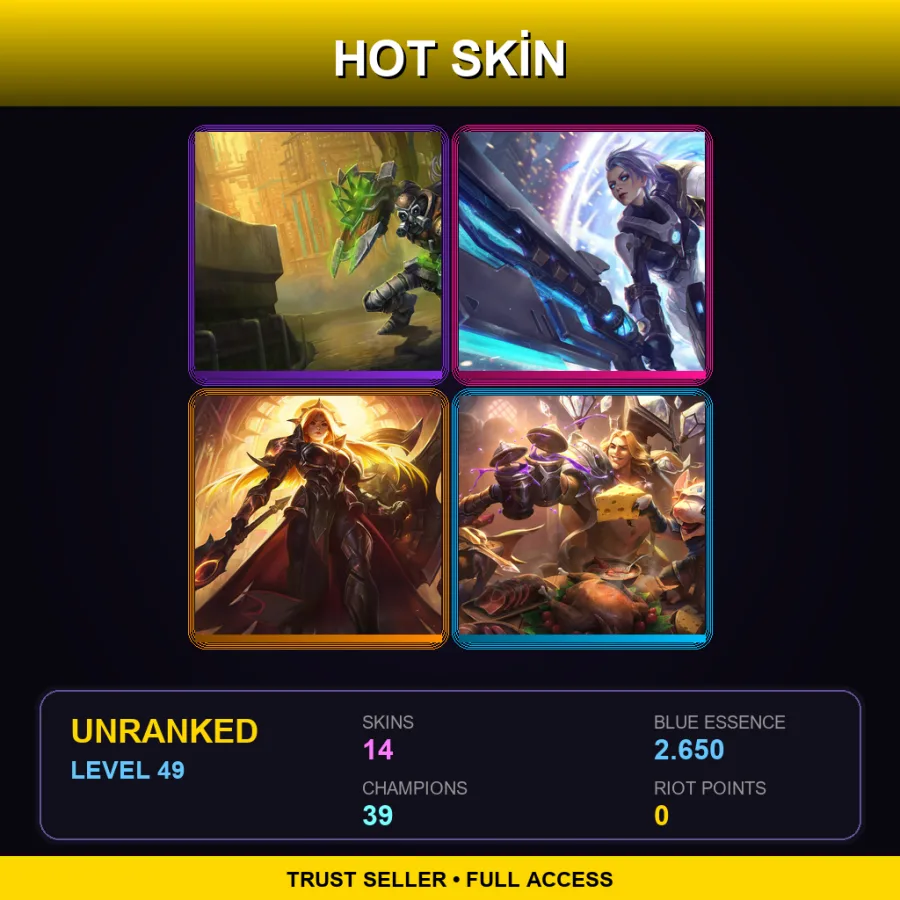 LAN | Lv49 | Unranked | 14 Skin | 39 Champ