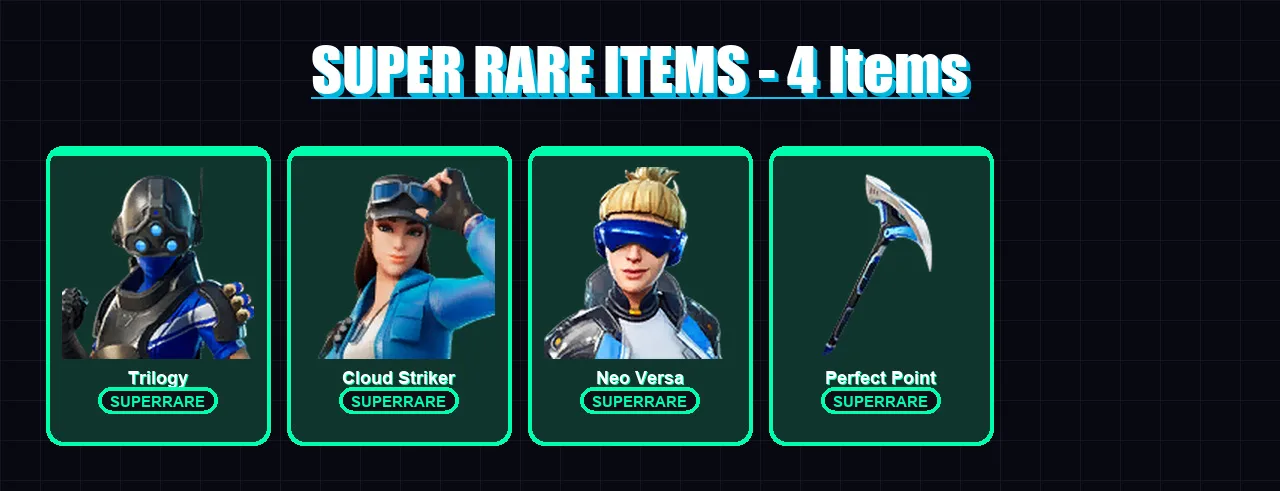 [PC/XBOX/PSN] | Trilogy | Cloud Striker | Neo Versa | Era | Catalyst | 35 skin | 42 pickaxe | 26 emote | 30 glider | Lv487