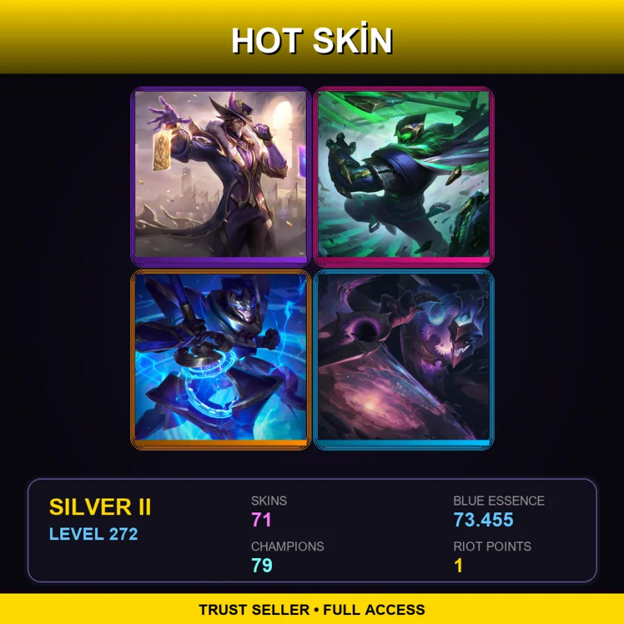 LAS | Lv272 | Silver II | 71 Skin | 79 Champ — LoL account
