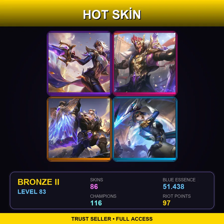TR | Lv83 | Bronze II | 86 Skin | 116 Champ