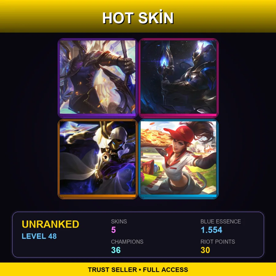 EUNE | Lv48 | Unranked | 5 Skin | 36 Champ