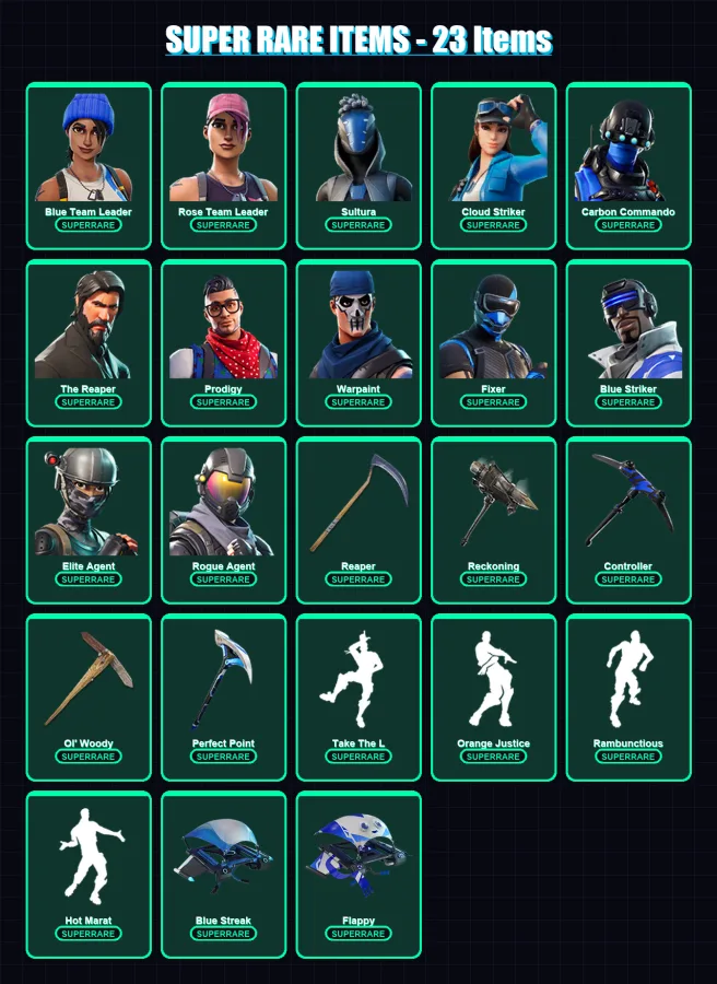 [PS4/PS5/XBOX/PC] | Blue Team Leader | Rose Team Leader | Sultura | 196 skin | Lv1807 — Fortnite account