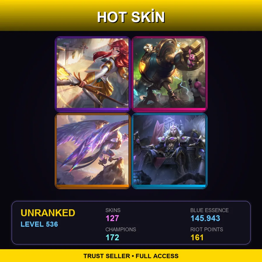 LAN | Lv536 | Unranked | 127 Skin | 172 Champ