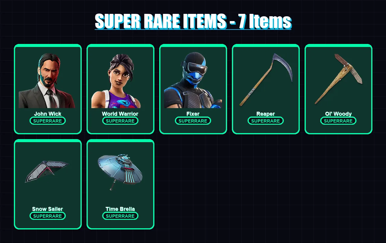 [PC/XBOX] | John Wick | World Warrior | Fixer | Sorana | The Scientist | 84 skin | 82 pickaxe | 118 emote | 73 glider | Lv965