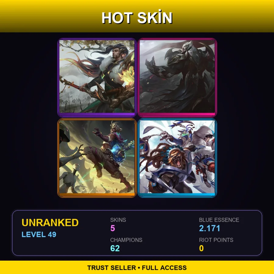 VN | Lv49 | Unranked | 5 Skin | 62 Champ — Stinger Akali