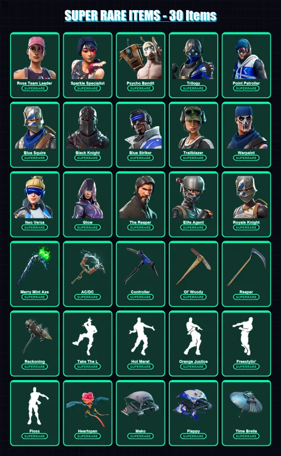 [PC/XBOX] | Rose Team Leader | Sparkle Specialist | Psycho Bandit | 188 skin | Lv2892