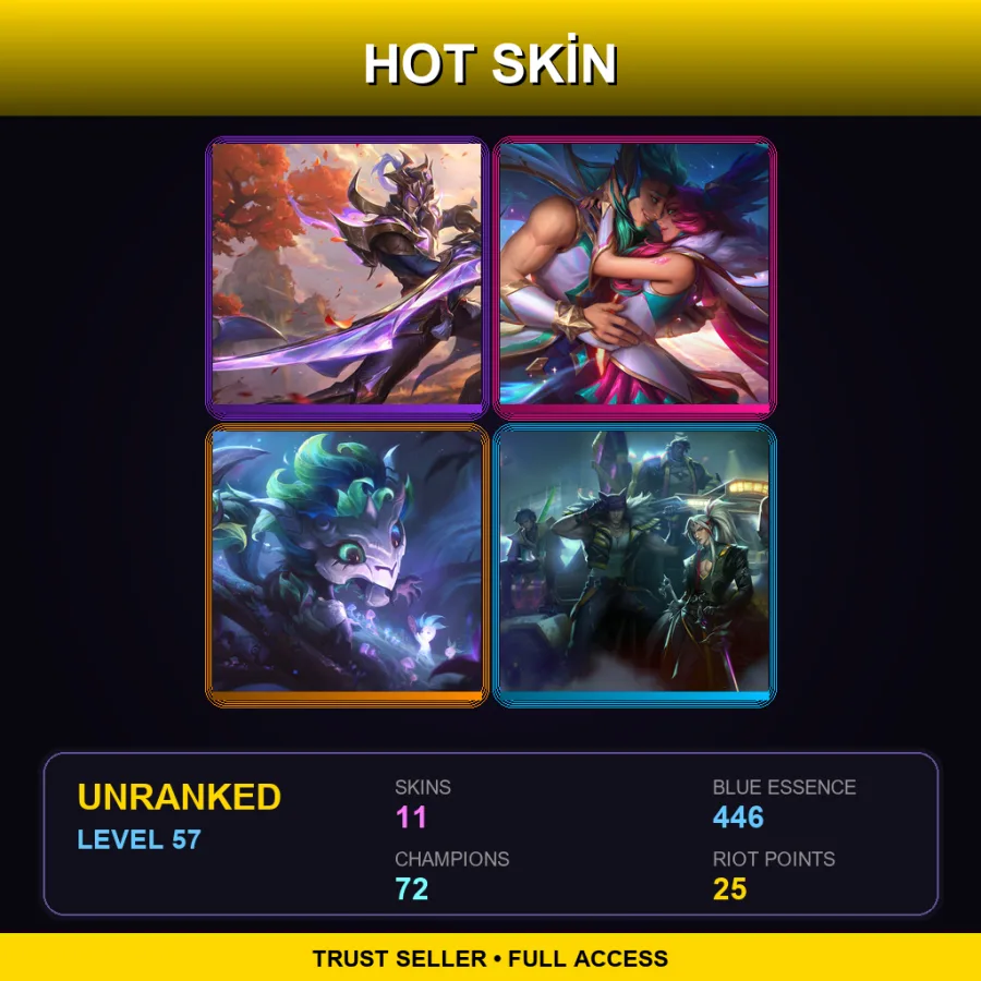LAS | Lv57 | Unranked | 11 Skin | 72 Champ — Heartsteel Yone