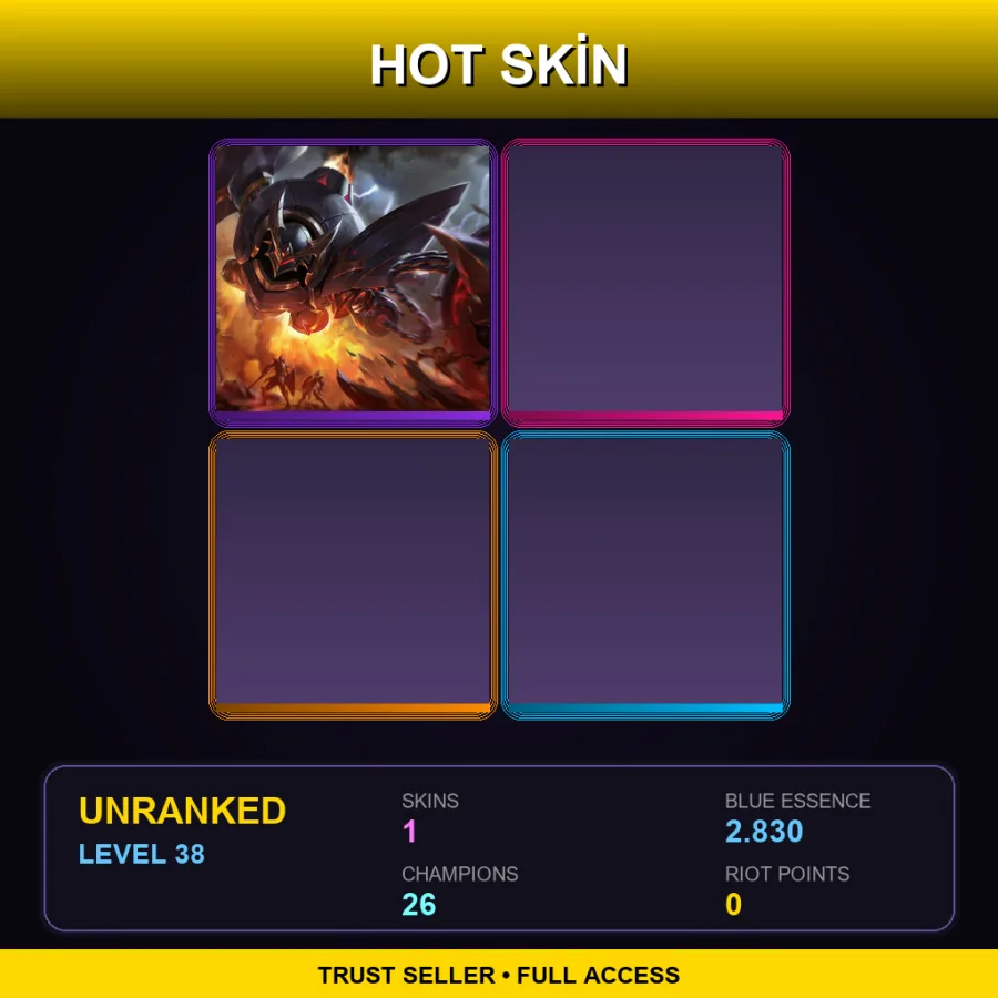 EUW | Lv38 | Unranked | 1 Skin | 26 Champ