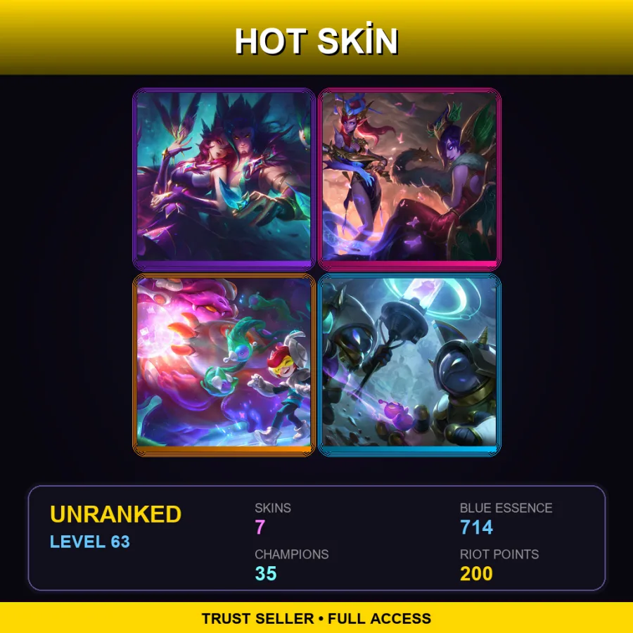EUW | Star Guardian Rakan | Lunar Wraith Morgana | Space Groove Nunu & Willump | Astronaut Rammus | 7 Skin | 35 Champ | Lv63
