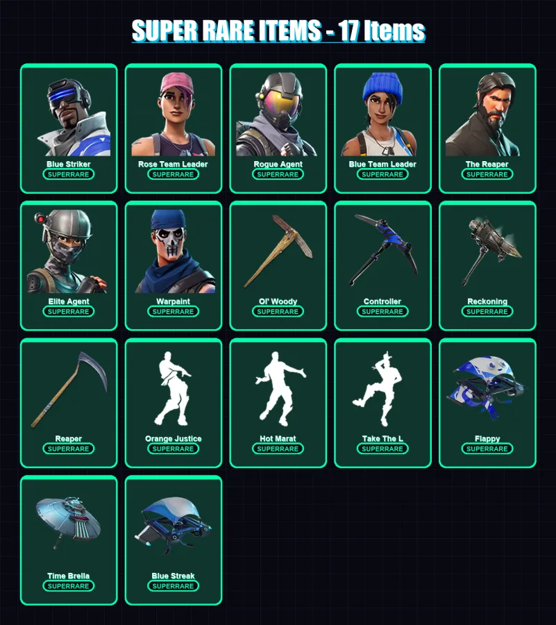 [PS4/PS5/XBOX/PC] | Blue Striker | Rose Team Leader | Rogue Agent | 179 skin | Lv2446