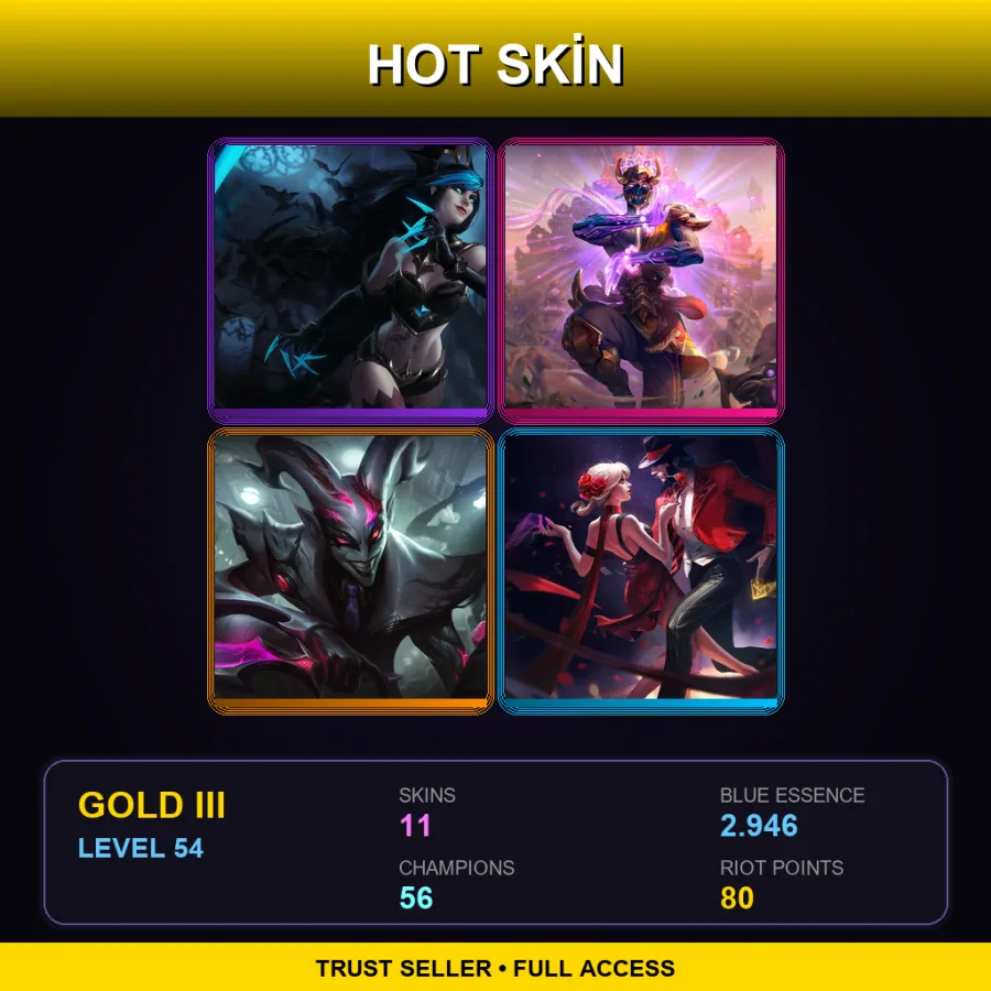 LAS | Lv54 | Gold III | 11 Skin | 56 Champ