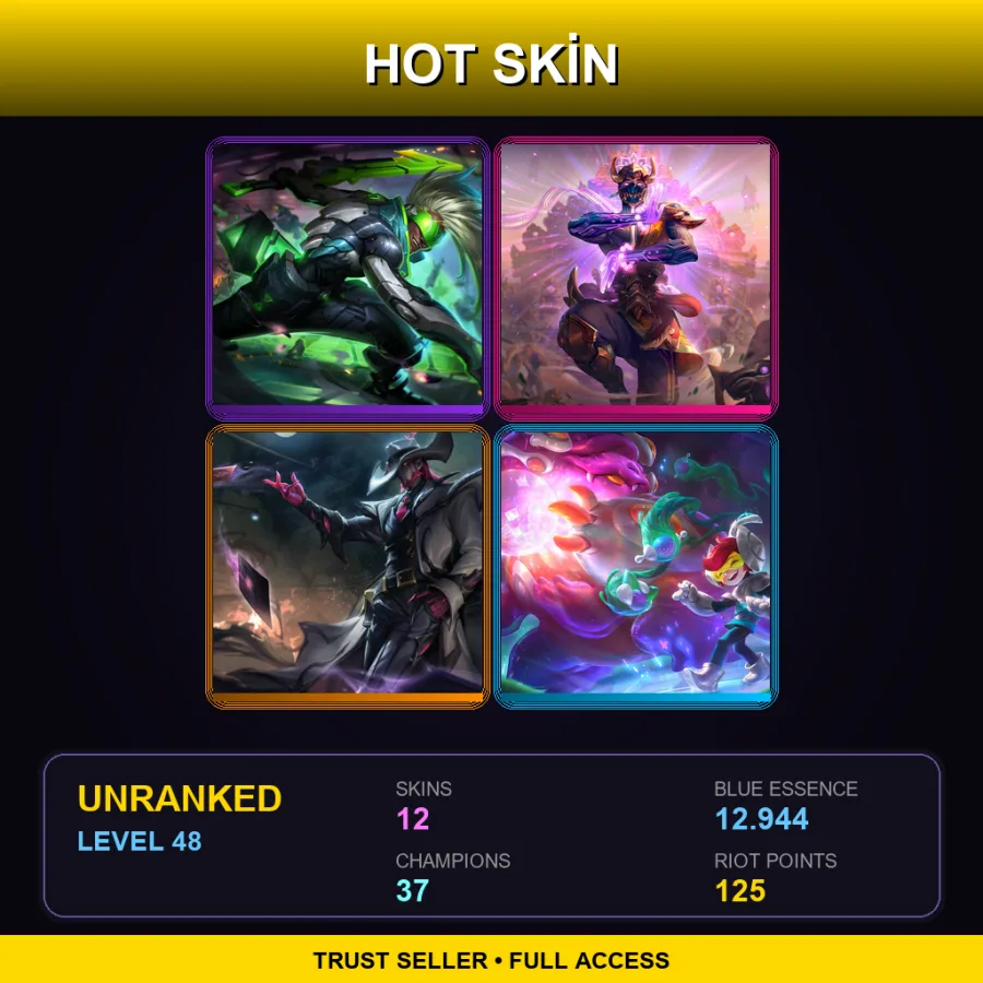LAS | Lv48 | Unranked | 12 Skin | 37 Champ — LoL account