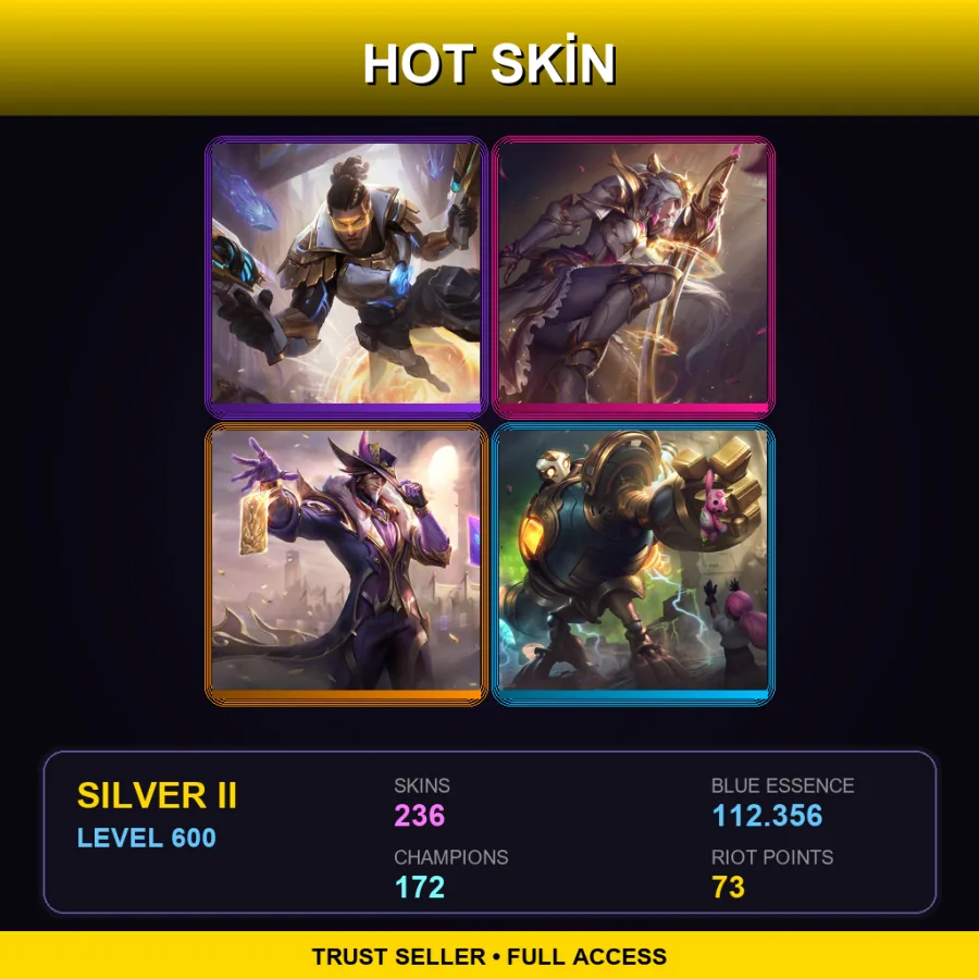 LAN | Lv600 | Silver II | 236 Skin | 172 Champ