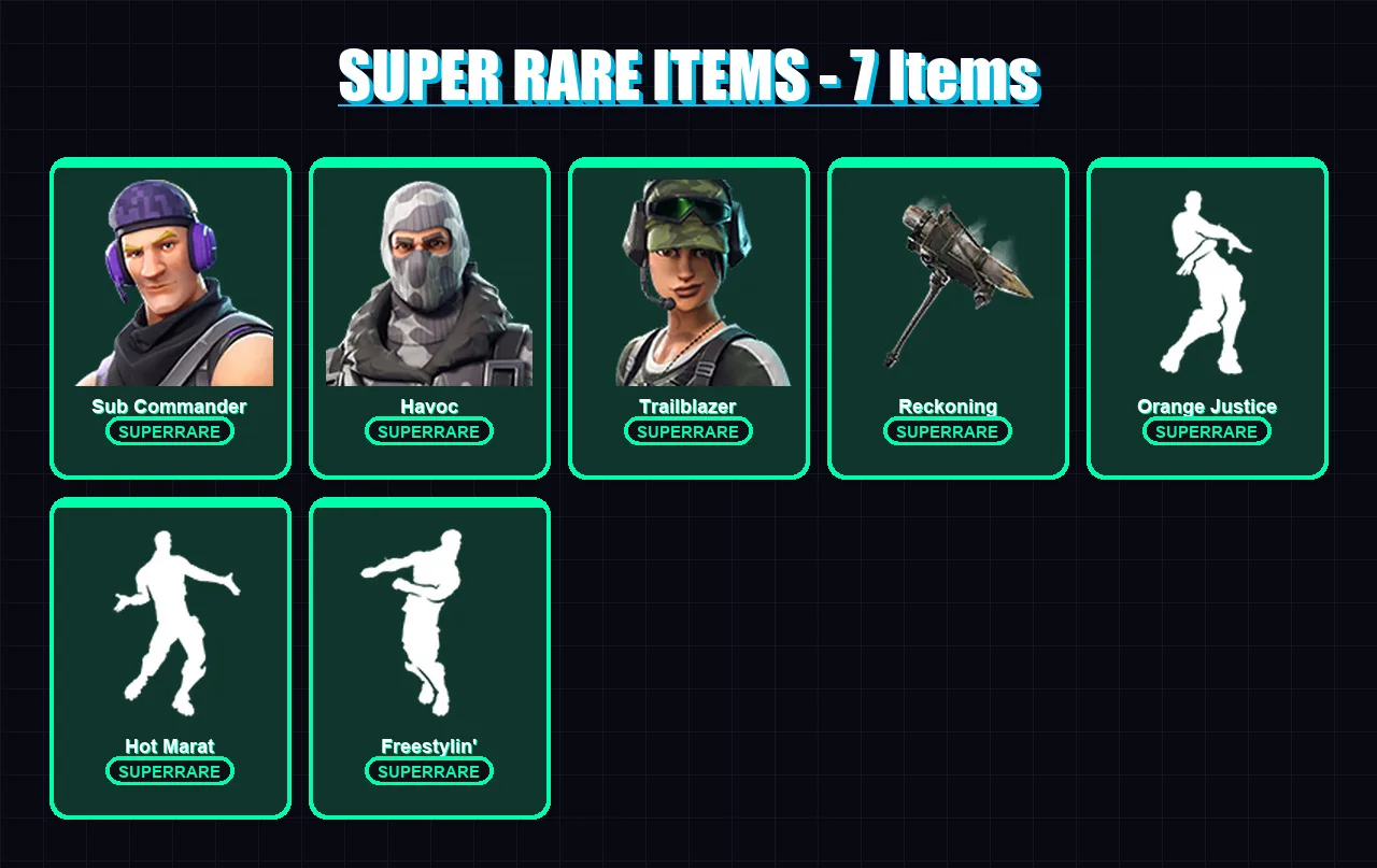 [PS4/PS5/XBOX/PC] | Sub Commander | Havoc | Trailblazer | Zenith | Carbide | 21 skin | 16 pickaxe | 25 emote | 23 glider | Lv288