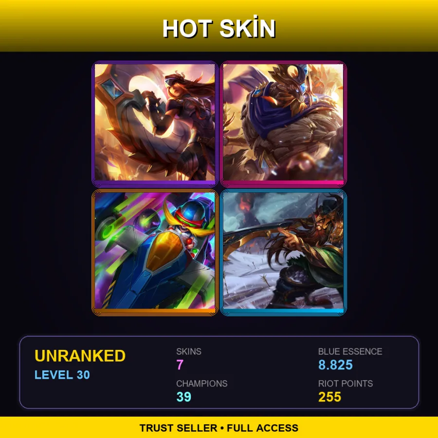 NA | Lv30 | Unranked | 7 Skin | 39 Champ — LoL account