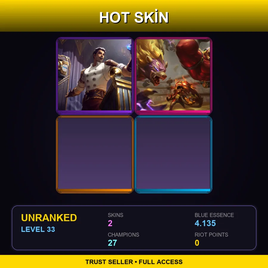 BR | Lv33 | Unranked | 2 Skin | 27 Champ