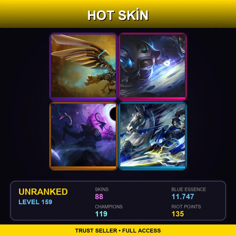 NA | Lv159 | Unranked | 88 Skin | 119 Champ