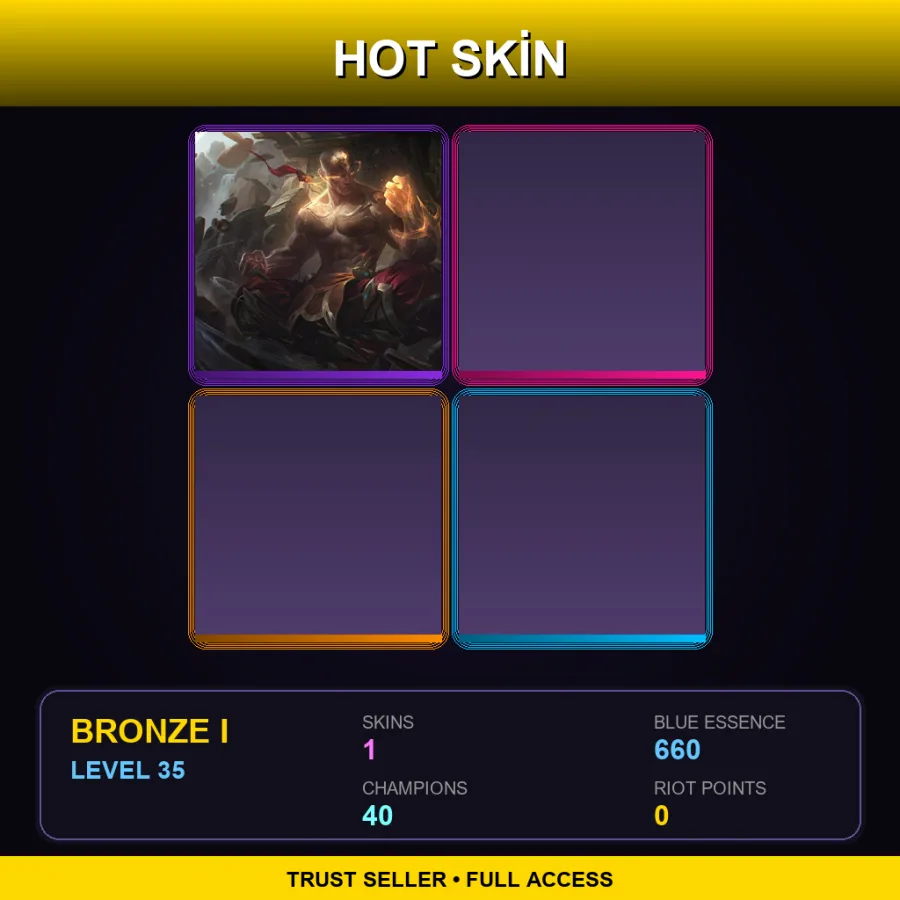 LAN | Lv35 | Bronze I | 1 Skin | 40 Champ