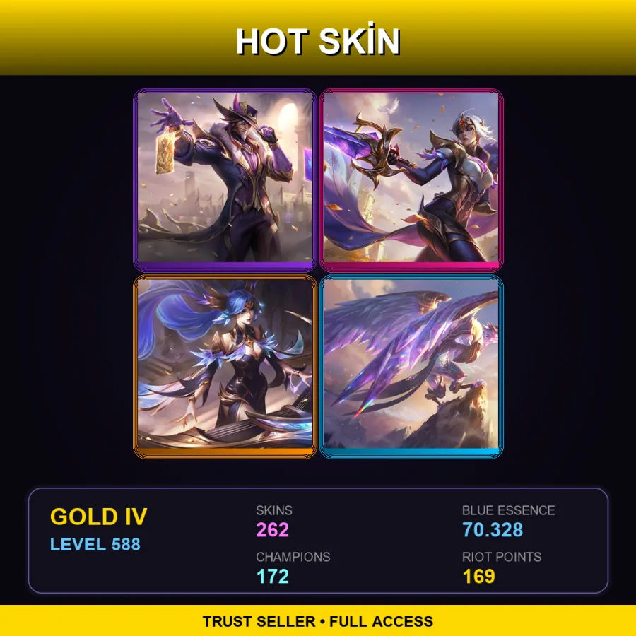 VN | Lv588 | Gold IV | 262 Skin | 172 Champ — Cowgirl Miss Fortune