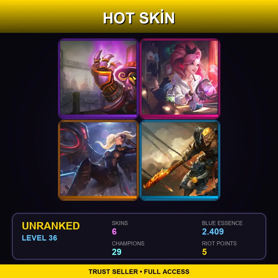 NA | Lv36 | Unranked | 6 Skin | 29 Champ