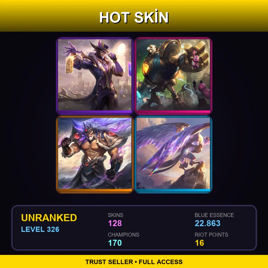 SG | Lv326 | Unranked | 128 Skin | 170 Champ — Cosmic Reaver Kassadin