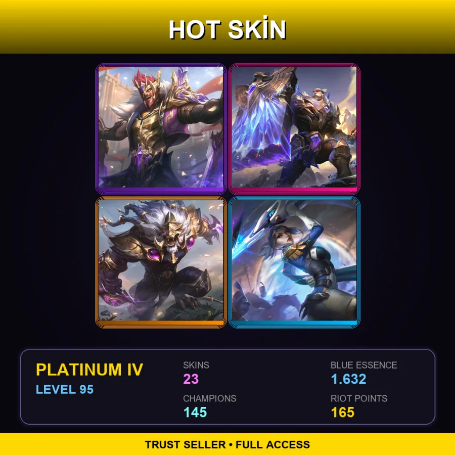TR | Lv95 | Platinum IV | 23 Skin | 145 Champ