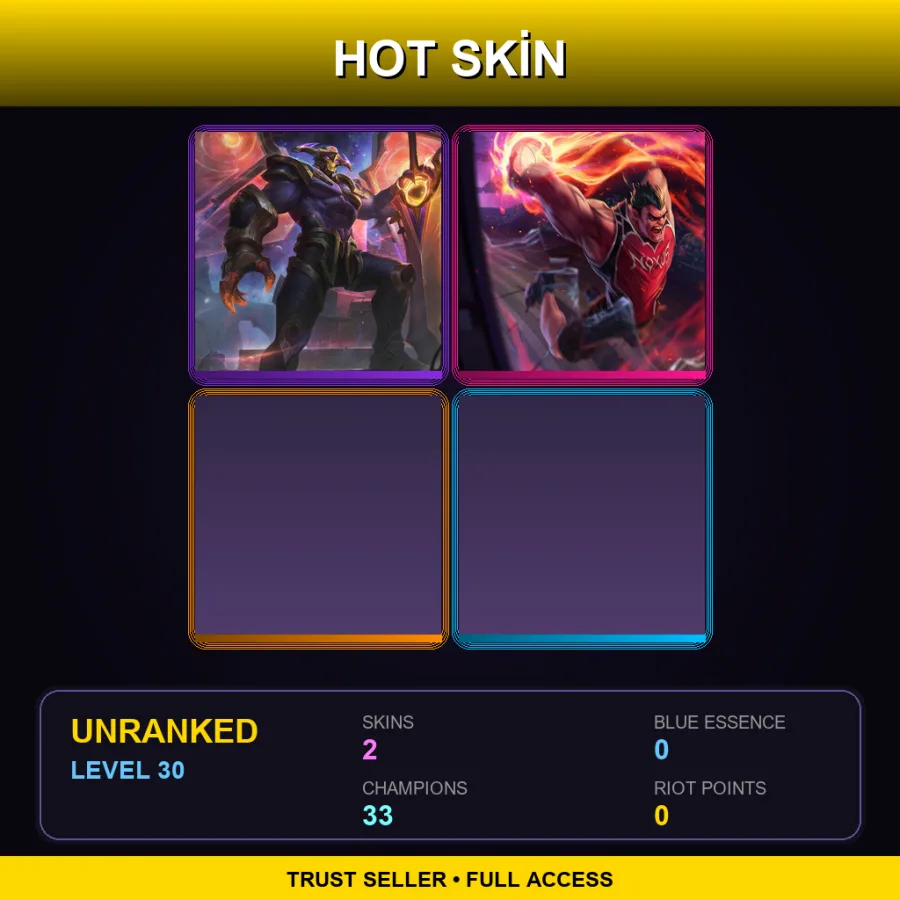 LAN | Odyssey Aatrox | Dunkmaster Darius | 2 Skin | 33 Champ | Lv30